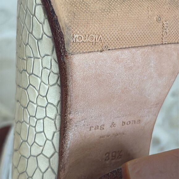 Rag & Bone Harlow Croc Embossed Leather Wrap Block Heel Ankle Boots - Picture 10 of 12